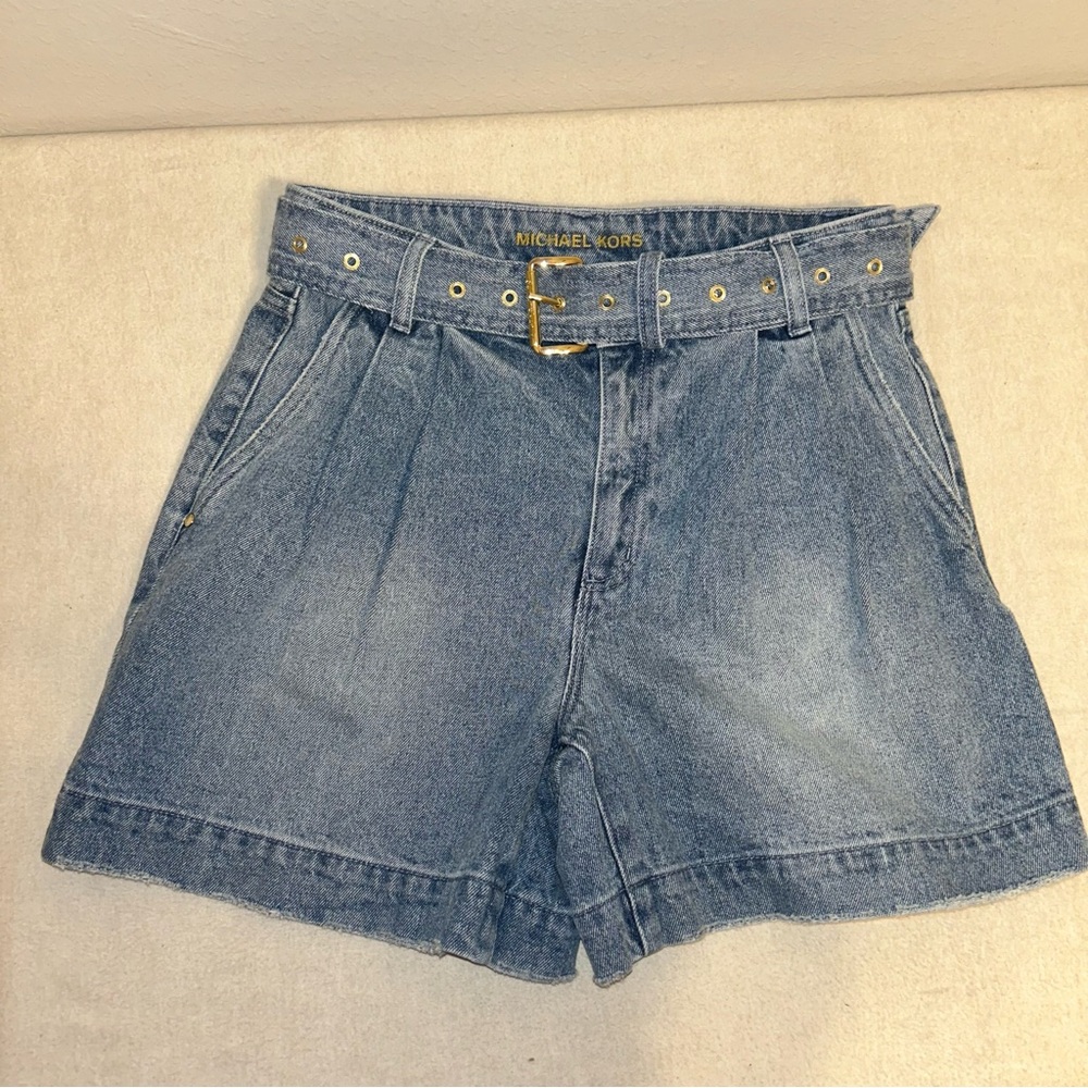 Michael Kors Denim Belted‎ Shorts Size 6